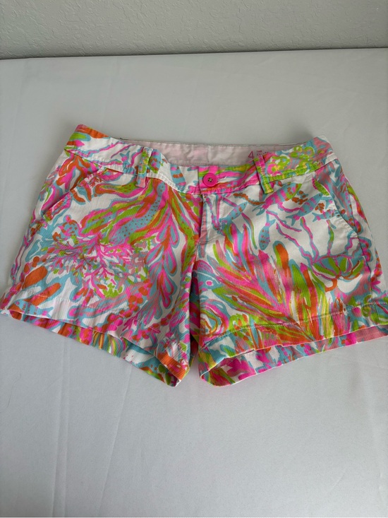 Lilly Pulitzer Pants - Lilly Pulitzer Neon Floral Print Shorts Callahan Size 4 Pink, Green & Orange